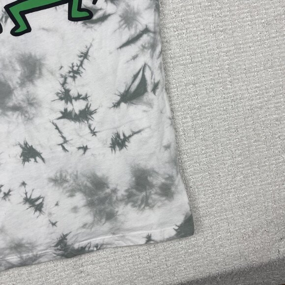 Keith Haring Graphic Gray Tie Dye T-Shirt Full Circle Dancing Graphic Size M - Picture 5 of 16
